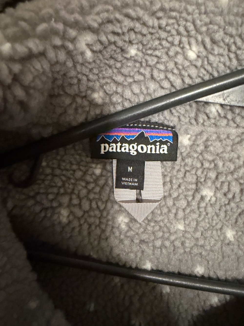 Never worn- Patagonia Light Gray Sherpa Snap Hoodie with Neon Drawcords - Picture 2 of 3